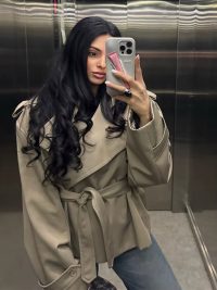 Women Tie Up Waist Cinched Trench Coats